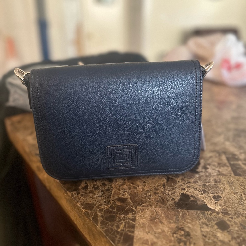 Liz Claiborne Black Leather Crossbody Bag